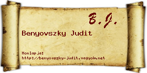 Benyovszky Judit névjegykártya