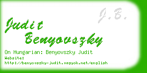 judit benyovszky business card